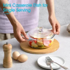Itopfox Mini Glass Casserole Dish With Lid, Oven Safe Round Baking Dish For Cooking, Serving & Storing, Microwave, Freezer & Dishwasher Safe -Kid's Home GUEST 00816887 c74e 4e71 bcab f76e77e88018