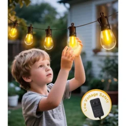 Itopfox Outdoor String Lights With Remote Control, 50Ft Waterproof Dimmable LED Patio Lighting, 15 Edison Bulbs For Backyard, Garden, Gazebo -Kid's Home GUEST 00dc8657 a917 47a6 b9a7 845315b12dd6