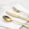 Itopfox 20-Piece Gold Flatware Set, Stainless Steel Cutlery Kitchen Utensil Set, Tableware Service For 4, Includes Dinner Knives, Forks, Spoons