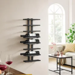 Itopfox 8-Tier Wall Mount Wine Rack For Bottles Display And Storage, Hanging Organizer For Living Room, Dining Room, Wine Cellar, Bar, Black 16 Itopfox 8-Tier Wall Mount Wine Rack For Bottles Display And Storage, Hanging Organizer For Living Room, Dining Room, Wine Cellar, Bar, Black -Kid's Home GUEST 013d6221 6ea6 48e2 b561 33c9a8f14b39