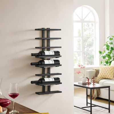 Itopfox 8-Tier Wall Mount Wine Rack For Bottles Display And Storage, Hanging Organizer For Living Room, Dining Room, Wine Cellar, Bar, Black 7 Itopfox 8-Tier Wall Mount Wine Rack For Bottles Display And Storage, Hanging Organizer For Living Room, Dining Room, Wine Cellar, Bar, Black - Image 7