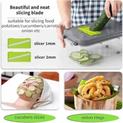 Itopfox 22-in-1 Vegetable Chopper With Container, Multi-Purpose Veggie Dicer & Food Cutter For Onion, Tomato, Includes 13 Blades & Lemon Squeezer -Kid's Home GUEST 0169ab96 3983 4ca7 842e 0e5f041fc897