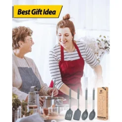 Itopfox 4-Piece Silicone Cooking Utensil Set Non-Stick Spatulas & Spoons Heat-Resistant Kitchen Tools For Frying, Mixing, Serving, Draining, Stirring -Kid's Home GUEST 01929c0c 9ebd 4027 8c99 6a02c0e2cf85
