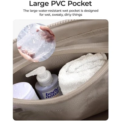 Itopfox Travel Duffle Bag For Women With Wet Pocket, Lightweight Carry-On Weekender, Water-Resistant, Multiple Compartments 5 Itopfox Travel Duffle Bag For Women With Wet Pocket, Lightweight Carry-On Weekender, Water-Resistant, Multiple Compartments - Image 5