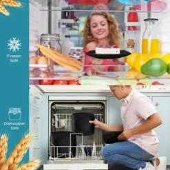 Itopfox 48-Piece Kitchen Plastic Wheat Straw Square Dinnerware Set For 12, Unbreakable Plates, Bowls, Tumblers, Dishwasher Safe, Outdoor Camping Dish -Kid's Home GUEST 02fa088f c89c 41c5 884f 43a6142ac4a6