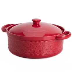 Itopfox Lace Emboss Casserole Dish With Lid, 2 Quart Ceramic Round Serving Dish For Oven To Table, Dinner And Party, Christmas Gifts In Classic Red 11 Itopfox Lace Emboss Casserole Dish With Lid, 2 Quart Ceramic Round Serving Dish For Oven To Table, Dinner And Party, Christmas Gifts In Classic Red -Kid's Home GUEST 03862691 f4a8 4c6f 836a 2d0e3bec60d2