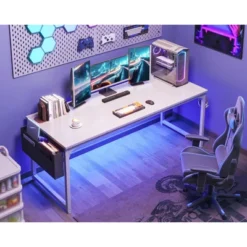Itopfox Modern Computer Desk With Storage & Headphone Hook, Large Office Gaming Work Table, Splice Board Design, White Finish 14 Itopfox Modern Computer Desk With Storage & Headphone Hook, Large Office Gaming Work Table, Splice Board Design, White Finish -Kid's Home GUEST 048c9e80 dd42 4048 bae9 797433863b59