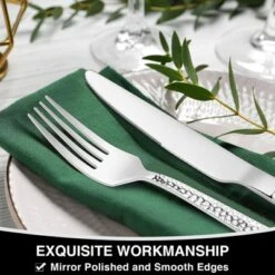 Itopfox 40-Piece Stainless Steel Flatware Set For 8, Hammered Square Silverware With Mirror Finish, Dishwasher Safe Cutlery Set For Home & Restaurant -Kid's Home GUEST 04c77308 7bad 490b a6f9 927c533c42f2