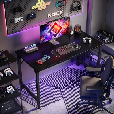 Itopfox 40 Inch Computer Desk, Home Office Study Writing Table, Simple PC Gaming Desk With Adjustable Feet, Black 4 Itopfox 40 Inch Computer Desk, Home Office Study Writing Table, Simple PC Gaming Desk With Adjustable Feet, Black - Image 4