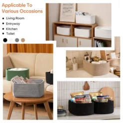 Itopfox 4 Pack Woven Rope Storage Baskets For Organizing Shelves, Books, Clothes, Decorative Basket For Living Room, Nursery, Bedroom, Gift Basket -Kid's Home GUEST 0519773a b7b0 495a b70f c753e7f88ae6