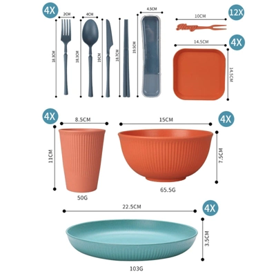 Itopfox 48 Pcs Dinnerware Sets, Unbreakable Plates & Bowls, Reusable For 4, Travel Camping Picnic Home Party Cutlery Set, Dishwasher Microwave Safe 1 Itopfox 48 Pcs Dinnerware Sets, Unbreakable Plates & Bowls, Reusable For 4, Travel Camping Picnic Home Party Cutlery Set, Dishwasher Microwave Safe