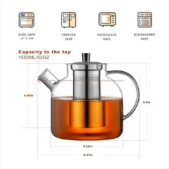 Itopfox Glass Teapot With Removable Infuser, Stovetop Safe Large Tea Pot For Blooming & Loose Leaf, Hand Crafted Kettle With Stainless Steel Strainer -Kid's Home GUEST 05672738 57c6 4ff4 a8b4 4d464480b720