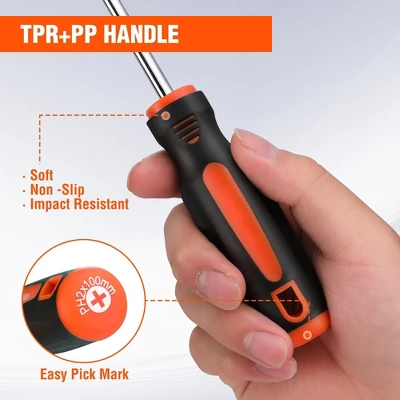 Itopfox 6-Piece Magnetic Screwdriver Set With Non-Slip Handle, Includes 3 Phillips And 3 Flat Tip Screwdrivers For DIY And Home Repairs 4 Itopfox 6-Piece Magnetic Screwdriver Set With Non-Slip Handle, Includes 3 Phillips And 3 Flat Tip Screwdrivers For DIY And Home Repairs - Image 4