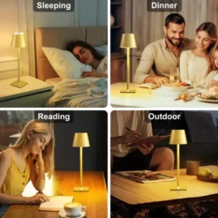 Itopfox Gold Cordless Touch Lamp: 3 Color Stepless Dimming, Waterproof Wireless Portable Desk Light For Indoor Living Room Camping Cafe -Kid's Home GUEST 0676118c 4180 4d8a b27e 4ffc207d5a49