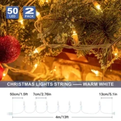 Itopfox 2-Pack 50-Count Clear Christmas Lights With White Wire, Warm White Mini String Lights For Holiday, Xmas Tree, Party, Wedding, Decorations -Kid's Home GUEST 06c3db2e 9e88 4494 a4bd 3d802cfe0f66