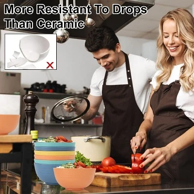 Itopfox 8-Piece Wheat Straw Cereal Bowls Set, Unbreakable & Lightweight, Microwave & Dishwasher Safe, Ideal For Soup, Salad, Oatmeal, And More 6 Itopfox 8-Piece Wheat Straw Cereal Bowls Set, Unbreakable & Lightweight, Microwave & Dishwasher Safe, Ideal For Soup, Salad, Oatmeal, And More - Image 6