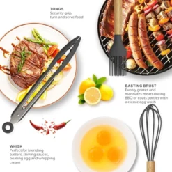 Itopfox Silicone Cooking Utensils Set - Heat Resistant Kitchen Tools With Spatula, Turner, Spoon, Brush, Whisk For Nonstick Cookware, BPA Free (Gray) -Kid's Home GUEST 07cdb324 cfa8 4c38 a38b d179a33c69e6