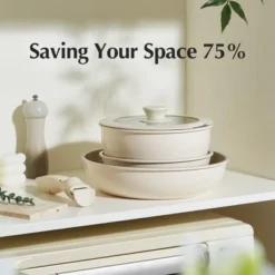 Itopfox Ceramic Nonstick Cookware Set With Detachable Handle, 5-Piece Kitchen Pots And Pans, PFAS PFOA & PTFE Free, Safe For All Stovetops -Kid's Home GUEST 08b2fbae 57d8 43ea a207 d23d107efb92