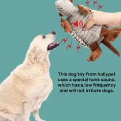 Itopfox Plush Dog Squeaky Toy Stuffed Armadillo Animal Pet Puppy Chew Toys For Small Medium Large All Breed Sizes Dogs, Gray