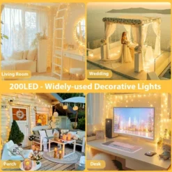 Itopfox Connectable 200 LED String Lights Indoor Outdoor, 66FT Warm White Christmas Lights Waterproof, 13 Modes With Timer, Twinkle Fairy Lights Plug 10 Itopfox Connectable 200 LED String Lights Indoor Outdoor, 66FT Warm White Christmas Lights Waterproof, 13 Modes With Timer, Twinkle Fairy Lights Plug -Kid's Home GUEST 0b9fcc98 98a3 4360 b713 4be0b7b4a609