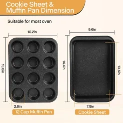 Itopfox 6-Piece Non-Stick Bakeware Set, Stackable Baking Pans For Even Heating, Includes Muffin Pan, Loaf Pan, Round & Square Cake Pans, Cooling Rack -Kid's Home GUEST 0cf7567d 8814 4796 80ec 0b6893ece732