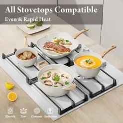 Itopfox 24 Pcs Non Stick Ceramic Cookware Set, Healthy Non Toxic Kitchen Cookware With Large Capacity, Induction Compatible, PFAS Free, Cream White -Kid's Home GUEST 0d27b04e f647 4785 8a0e 60ced280a299