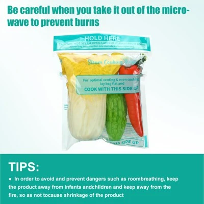 Itopfox 100 Pcs Reusable Zipper Microwave Steam Bags For Cooking Vegetables, Potatoes, And Meat - Leakproof & Durable 4 Itopfox 100 Pcs Reusable Zipper Microwave Steam Bags For Cooking Vegetables, Potatoes, And Meat - Leakproof & Durable - Image 4