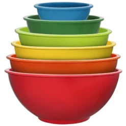 Itopfox Classic Mixing Bowl Set, Microwave And Dishwasher Safe, Ideal For Baking, Prepping, Cooking And Serving Food (Set Of 6, Red) -Kid's Home GUEST 0dd006a2 39f0 4766 bc4e 021997debbd9