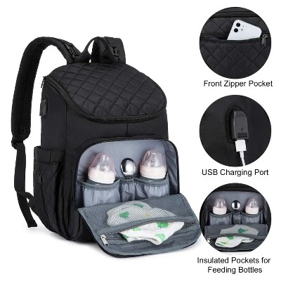 Itopfox Large Capacity Baby Diaper Backpack With Portable Changing Pad, Insulated Bottle Pockets, And Multiple Storage Compartments 5 Itopfox Large Capacity Baby Diaper Backpack With Portable Changing Pad, Insulated Bottle Pockets, And Multiple Storage Compartments - Image 5