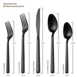 Itopfox 45-Piece Forged Stainless Steel Flatware Set With Utensil-Serving Set, Silverware For 8, Matte Satin Finish, Dishwasher Safe 10 Itopfox 45-Piece Forged Stainless Steel Flatware Set With Utensil-Serving Set, Silverware For 8, Matte Satin Finish, Dishwasher Safe -Kid's Home GUEST 0f639998 3059 4751 897d 889bcc39d0e5