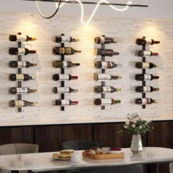 Itopfox 12 Bottle Wall-Mounted Wine Rack, Detachable Storage Organizer Used As One Or Four, DIY Wall Hanging Bottle Holder For Dining Room, Bar -Kid's Home GUEST 0f667407 c23e 4003 a977 36cc8e0c2ac7