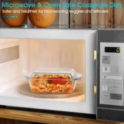 Itopfox Set Of 2 Glass Casserole Dishes With Lids, Oven Safe Rectangular Baking Dishes For Cooking, Roasting, And Serving Meals -Kid's Home GUEST 10bc5284 9a19 43a3 a1b6 1fd76a3b952d