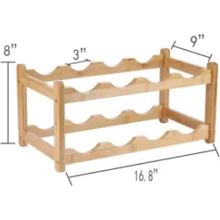 Itopfox 2-Tier Bamboo Wine Rack - Eco-Friendly, Space-Saving Storage For 8 Bottles, Easy Assembly For Kitchen, Pantry, Bar, Or Home Decor -Kid's Home GUEST 12152572 cdab 454f 9ce3 e46cbe008c51
