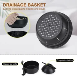 Itopfox Ramen Bowl Set With Chopsticks And Spoon, Microwave Pasta Cooker, College Dorm Essentials For Girls And Guys (Black) -Kid's Home GUEST 12c09a01 73c5 46a9 8c7b 32353dbddbc3