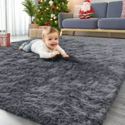 Itopfox Soft Fluffy Shaggy Area Rug For Living Room, Bedroom, Kids, Girls, Boys, Dorms, Nursery Rooms, Home Decor Aesthetic, Machine Washable, Grey 16 Itopfox Soft Fluffy Shaggy Area Rug For Living Room, Bedroom, Kids, Girls, Boys, Dorms, Nursery Rooms, Home Decor Aesthetic, Machine Washable, Grey -Kid's Home GUEST 13db81ee 03c9 4310 a1ba 214886a099d8