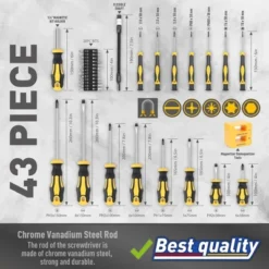 Itopfox Magnetic Screwdrivers Set With Case, 43-piece Includes Slotted, Phillips, Hex, Pozidriv, Torx & Precision Screwdriver Set, Magnetizer Tools -Kid's Home GUEST 14fba235 9f52 4b0d 8abd 634a7cf33fa8