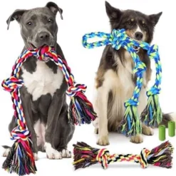 Itopfox Heavy Duty Dog Toy For Aggressive Chewers – Tough Chew Toys For Large Dogs, Ideal For Tug-of-War & Teeth Cleaning, With 3 Rope Toys -Kid's Home GUEST 164b0945 3d9c 4902 a204 aa14f5c61cb0