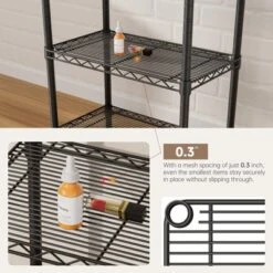 Itopfox 5-Tier Adjustable Wire Shelving Unit For Kitchen, Closet, Laundry, Bathroom, Pantry Organization With Narrow Mesh Gaps, Black 10 Itopfox 5-Tier Adjustable Wire Shelving Unit For Kitchen, Closet, Laundry, Bathroom, Pantry Organization With Narrow Mesh Gaps, Black -Kid's Home GUEST 168cfcda e5b9 4d38 91ea df8369eb10fa