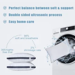 Itopfox Luxury Hotel Pillows For Sleeping, 2-Pack Queen Size Bed Pillows For Side And Back Sleeper, Soft & Supportive Microfiber Pillow Set -Kid's Home GUEST 172ac4c3 500f 4bfa a4cf 0015d7b320ef