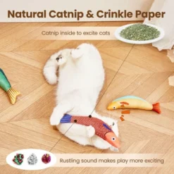 Itopfox Cat Toys Saury Fish, 3 Pack, Catnip Crinkle Sound, Soft And Durable, Interactive Kitten Kicker For Indoor Kitty Exercise For All Breeds -Kid's Home GUEST 175071d7 c024 45ad 9183 abdd3c4deb16