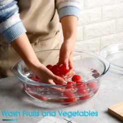 Itopfox Round Glass Casserole Dish With Lid, 4QT Large Microwave Safe Bowl For Cooking, Baking, And Serving, Dishwasher Safe -Kid's Home GUEST 17577829 f6e5 4d98 a53e fc3aac9eab38