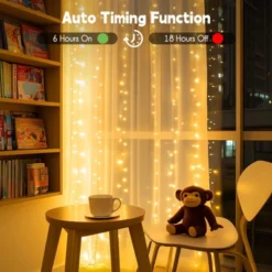 Itopfox 300 LED Curtain String Lights With Remote, 8 Modes, Connectable Waterproof Fairy Lights For Bedroom, Wedding, Outdoor, Christmas Party, White -Kid's Home GUEST 17e196a9 e815 43b4 babf 3146111abbc0