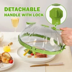 Itopfox Microwave Splatter Cover With Water Steamer And Handle, BPA Free & Dishwasher Safe Splatter Guard Kitchen Gadgets For Gifts (Green, 1 Pack) -Kid's Home GUEST 1860bd30 03f9 4211 9717 01da395936a3