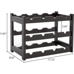 Itopfox Bamboo Wine Rack Countertop, 3-Tier 12 Bottles Wine Storage Shelf For Kitchen Pantry Cabinet - Dark Brown 13 Itopfox Bamboo Wine Rack Countertop, 3-Tier 12 Bottles Wine Storage Shelf For Kitchen Pantry Cabinet - Dark Brown -Kid's Home GUEST 189d026e c6a6 42a5 b6df d442c21f04af