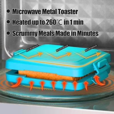 Itopfox Microwave Toaster Sandwich Maker, Waffle Maker, Panini Press, Dishwasher Safe, No Electricity, Fast Cooking, Time Saving, Portable For Travel 1 Itopfox Microwave Toaster Sandwich Maker, Waffle Maker, Panini Press, Dishwasher Safe, No Electricity, Fast Cooking, Time Saving, Portable For Travel