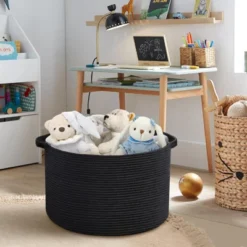Itopfox Large Woven Rope Storage Basket For Blankets, Toys, And Pillows, Decorative Organizer Bin For Living Room, Nursery, Or Bathroom -Kid's Home GUEST 19780af8 02ea 414f bfe6 d80811f6a985