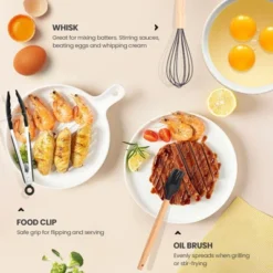 Itopfox 34-Piece Silicone Cooking Utensil Set With Wooden Handles Heat Resistant Kitchen Tools For Nonstick Cookware Includes Spatulas, Spoons, Tongs 12 Itopfox 34-Piece Silicone Cooking Utensil Set With Wooden Handles Heat Resistant Kitchen Tools For Nonstick Cookware Includes Spatulas, Spoons, Tongs -Kid's Home GUEST 19ae9877 6e93 4f61 83bf c3c2de43b83e