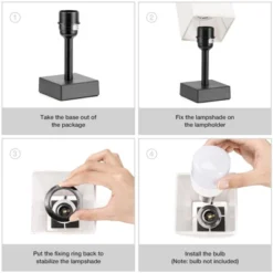 Itopfox Small Table Lamp For Bedroom - Minimalist Night Stand Light With Square Fabric Shade, Desk Reading Lamp For Kids Room Living Room Office Dorm -Kid's Home GUEST 19c79c3c 5449 424e a6d8 070b6b7011d2