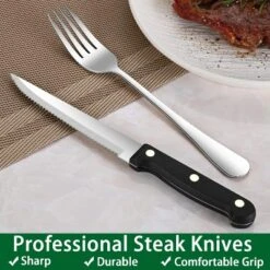 Itopfox 24-Piece Silverware Set With Steak Knives, Flatware Set For 4 Food-Grade Stainless Steel Cutlery Set Includes Knife Spoon Fork, Mirror Finish 10 Itopfox 24-Piece Silverware Set With Steak Knives, Flatware Set For 4 Food-Grade Stainless Steel Cutlery Set Includes Knife Spoon Fork, Mirror Finish -Kid's Home GUEST 1a7d5c50 eb33 44b3 813b 358ae95800ac