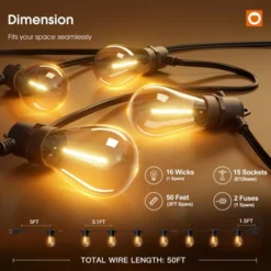 Itopfox 50FT LED Outdoor String Lights With Shatterproof Edison Bulbs, Weatherproof Strand For Patio, Garden, Commercial Grade Decorative Lighting -Kid's Home GUEST 1afecb7d d858 466f 901f 9dd95e146c92
